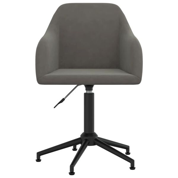 vidaXL Chaise pivotante de bureau Gris fonc&eacute; Velours