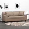 vidaXL Canap&eacute; 2 places et oreillers et coussins Cappuccino 140 cm