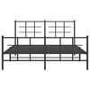vidaXL Cadre de lit métal sans matelas avec pied de lit noir 150x200cm