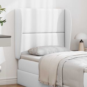 vidaXL Oreille de t&ecirc;te de lit Blanc PVC