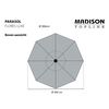 Madison Parasol de jardin Flores Luxe 300 cm rond gris