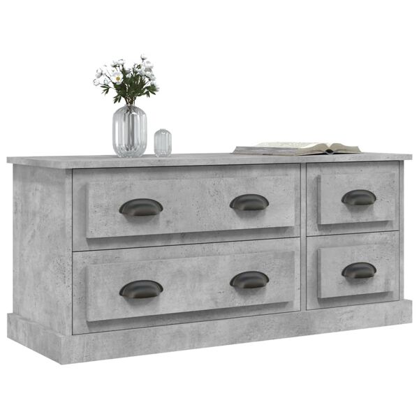 vidaXL Meuble TV gris b&eacute;ton 100x35,5x45 cm bois d'ing&eacute;nierie