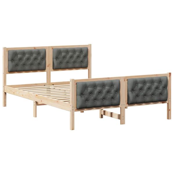 vidaXL Cadre de lit Gris fonc&eacute; 150 x 200 cm Pin massif