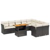 vidaXL Salon de jardin 10 pcs avec coussins noir r&eacute;sine tress&eacute;e