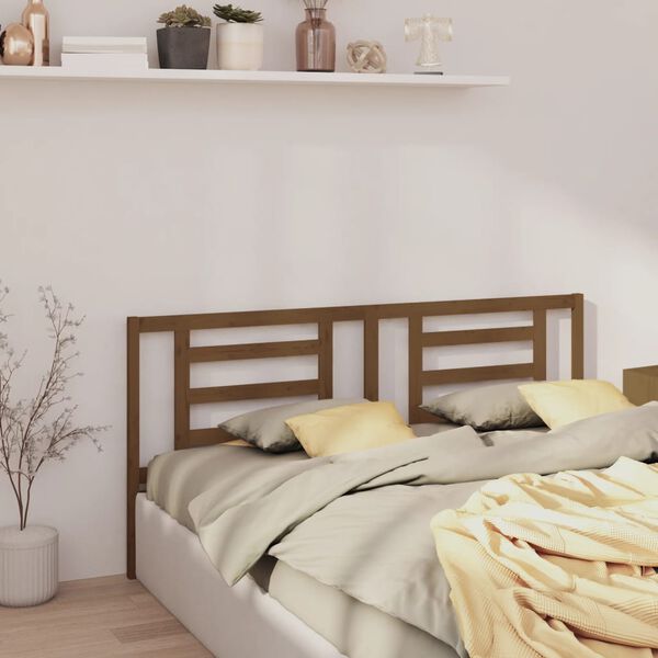 vidaXL T&ecirc;te de lit Marron miel 186x4x100 cm Bois de pin massif