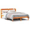 vidaXL Cadre de lit et t&ecirc;te de lit sans matelas cire marron 140x190 cm