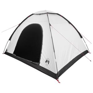 vidaXL Tente de camping 4 personne Blanc Occultant