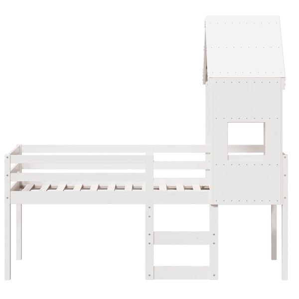 vidaXL Lit haut sans matelas blanc 75x190 cm bois de pin massif