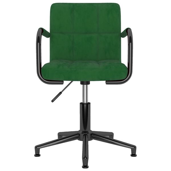 vidaXL Chaise pivotante de salle &agrave; manger Vert fonc&eacute; Velours