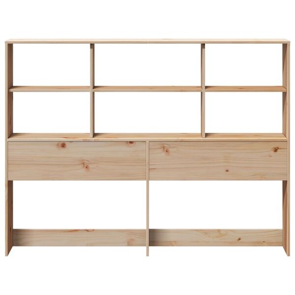 vidaXL T&ecirc;te de lit avec rangement 140 cm bois massif de pin