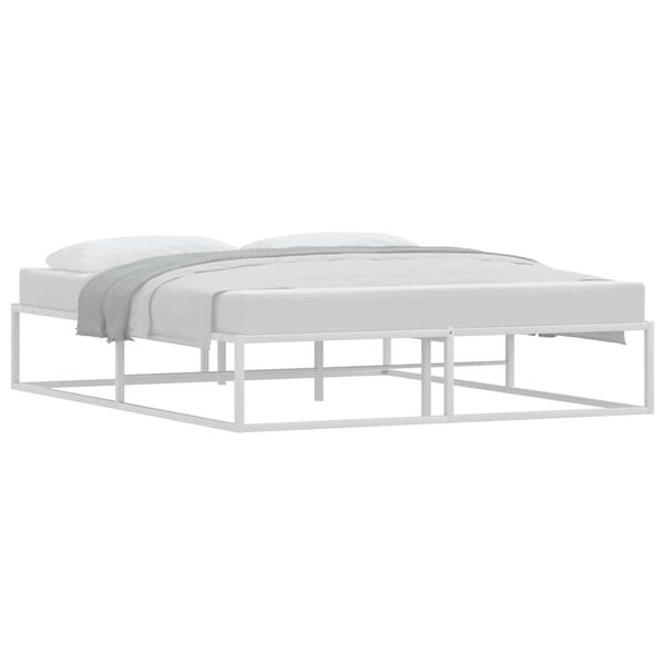 vidaXL Cadre de lit sans matelas blanc 160x200 cm métal