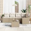 vidaXL Ensemble de canap&eacute; de jardin 6 pcs Beige Poly rotin