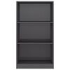 vidaXL Biblioth&egrave;que 3 niveaux Gris brillant 60x24x109 cm Bois