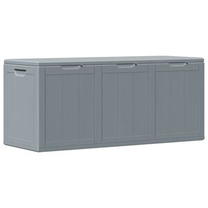 vidaXL Bo&icirc;te de rangement de jardin 270 L Gris PP aspect bois