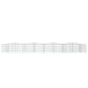 vidaXL Lit sur&eacute;lev&eacute; &agrave; gabions arqu&eacute; 400x100x50 cm Fer galvanis&eacute;
