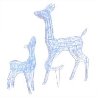 vidaXL Famille de rennes de décoration Acrylique 160 LED bleu