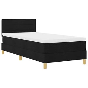 vidaXL Lit &agrave; ressort LED avec bandes LED Noir 80 x 200 cm tissu