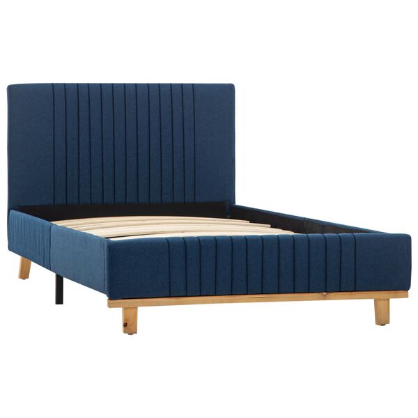 vidaXL Cadre de lit Bleu Tissu 100 x 200 cm