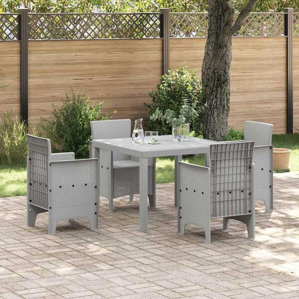 vidaXL Ensemble de salle &agrave; manger pour jardin 5 pcs Gris clair