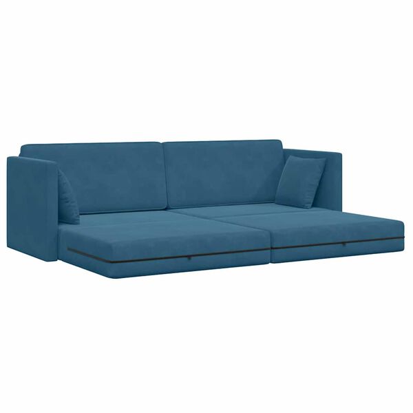 vidaXL Canap&eacute;-lit au sol 200cm Bleu Velours