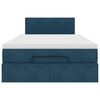 vidaXL Lit ottoman avec matelas bleu fonc&eacute; 120x190 cm velours