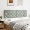 vidaXL Coussin de t&ecirc;te de lit gris clair 160 cm velours