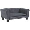 vidaXL Lit pour chien gris fonc&eacute; 70x45x30 cm velours