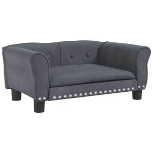 vidaXL Lit pour chien gris fonc&eacute; 70x45x30 cm velours