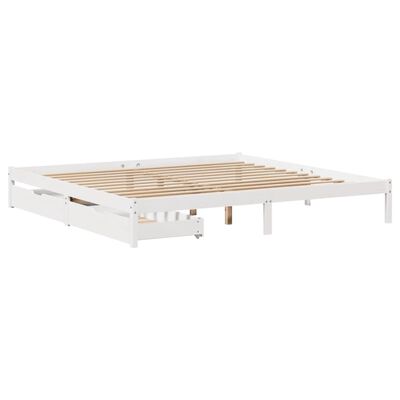 vidaXL Cadre de lit sans matelas blanc 180x200 cm bois massif de pin