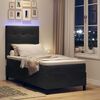 vidaXL Lit &agrave; ressort LED avec matelas Noir 100 x 200 cm Velours