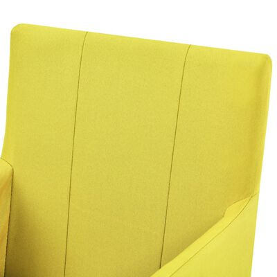 vidaXL Chaises à manger avec accoudoirs lot de 4 jaune tissu