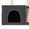 vidaXL Arbre &agrave; chat avec griffoirs en sisal gris fonc&eacute; 110 cm