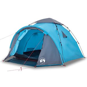 vidaXL Tente de camping &agrave; d&ocirc;me 3 personnes bleu lib&eacute;ration rapide