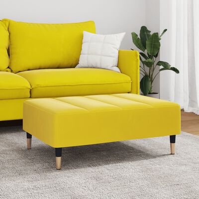 vidaXL Repose-pied jaune 77x55x31 cm velours