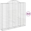 vidaXL Paniers &agrave; gabions arqu&eacute;s 14 pcs 200x50x180/200 cm Fer galvanis&eacute;