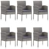 vidaXL Ensemble &agrave; manger de jardin 7 pcs Gris