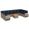 vidaXL Ensemble de canap&eacute; de jardin 11 pcs avec coussins gris r&eacute;sine tress&eacute;e