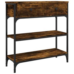 vidaXL Table console ch&ecirc;ne fum&eacute; 72,5x25x75 cm bois d'ing&eacute;nierie
