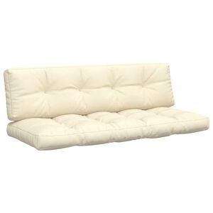 vidaXL Coussins de palette lot de 2 cr&egrave;me tissu