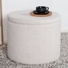 Venture Home Pouf Dunken 51x51x43 cm Teddy Blanc