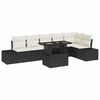 vidaXL Ensemble de canap&eacute; de jardin 7 pc Noir et Cr&egrave;me polyrotin