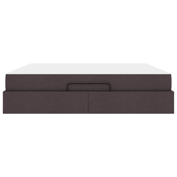vidaXL Cadre de lit avec matelas avec matelas 2 pcs Tan tissu