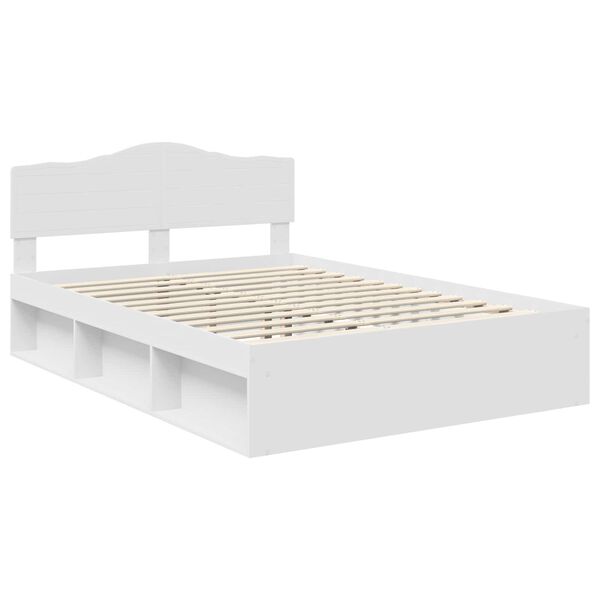 vidaXL Cadre de lit Blanc 140 x 200 cm Bois de pin massif