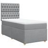 vidaXL Sommier &agrave; lattes de lit et matelas Gris clair 90x190 cm Tissu