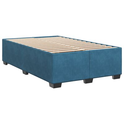 vidaXL Sommier à lattes de lit et matelas bleu 120x190 cm velours