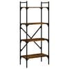 vidaXL Biblioth&egrave;que &agrave; 4 niveaux ch&ecirc;ne fum&eacute; 56x31,5x138,5 cm