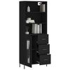 vidaXL Buffet haut Noir 69,5x34x180 cm Bois d'ing&eacute;nierie