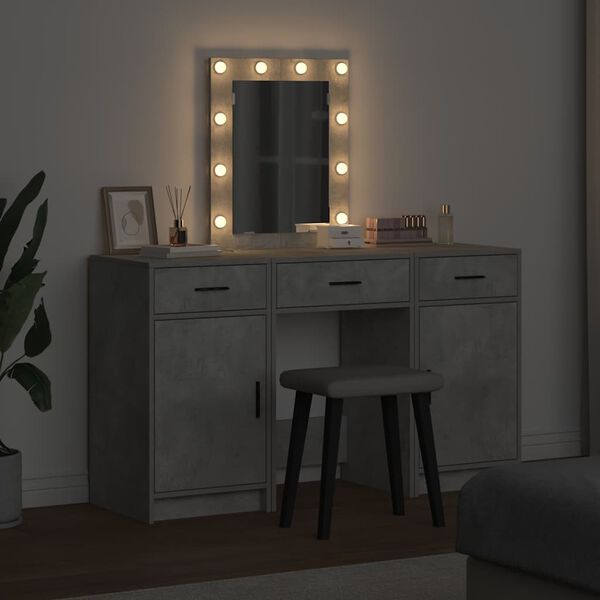 vidaXL Table de Toilette Gris 50 x 41 x 135 cm Bois d'ing&eacute;nierie