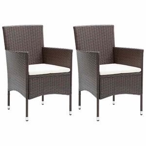 vidaXL Chaises &agrave; manger de jardin lot de 2 r&eacute;sine tress&eacute;e marron