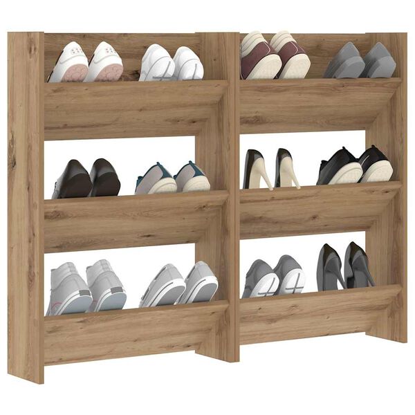 vidaXL Cabinet &agrave; chaussures 2 pcs Ch&ecirc;ne artisanal 60 x 18 x 90 cm